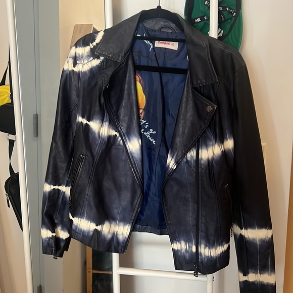 Desigual blue and white faux leather jacket - Picture 5 of 5